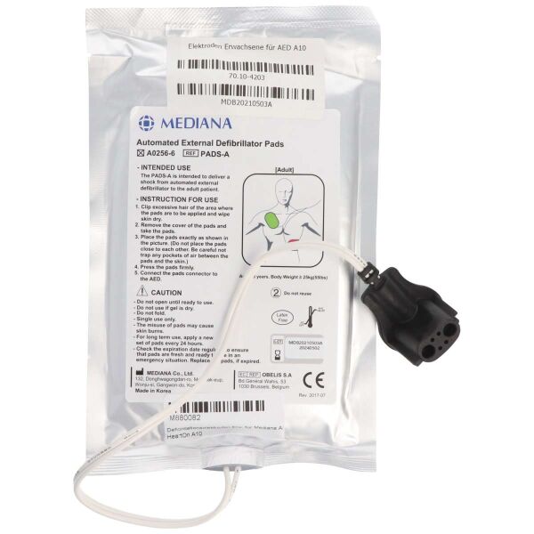 Original Defi-Elektroden Pads Mediana A10 1 Stück