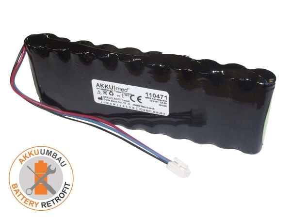 NiMH Akkuumbau passend für Bionet Monitor BM3