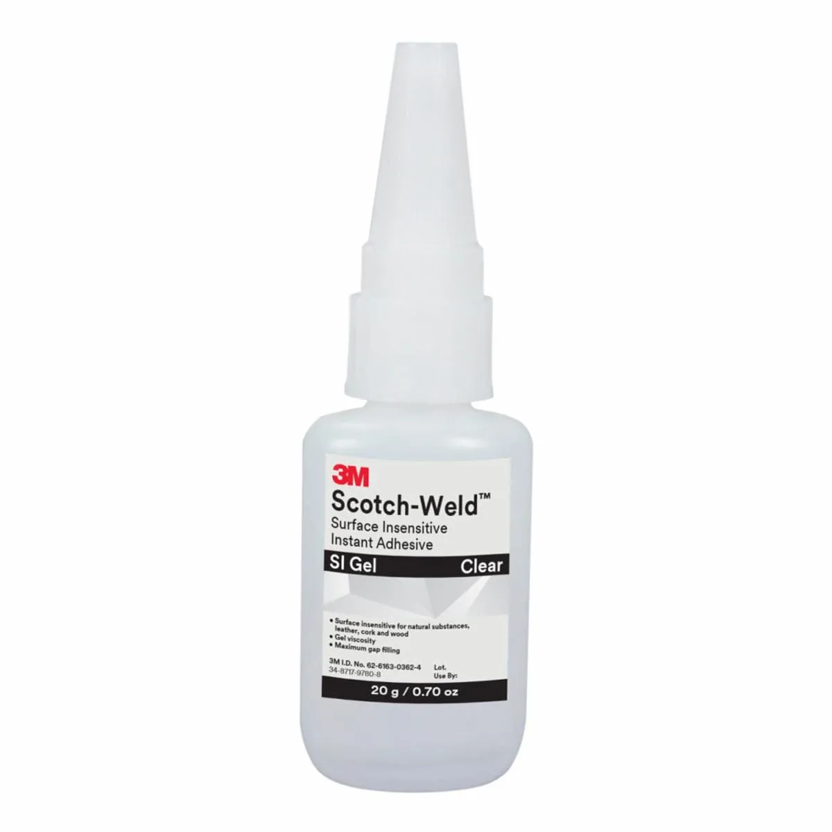 3M™ Scotch-Weld™ Yüzeye Duyarsız Hızlı Yapıştırıcı SI Jel, Şeffaf, 500 g