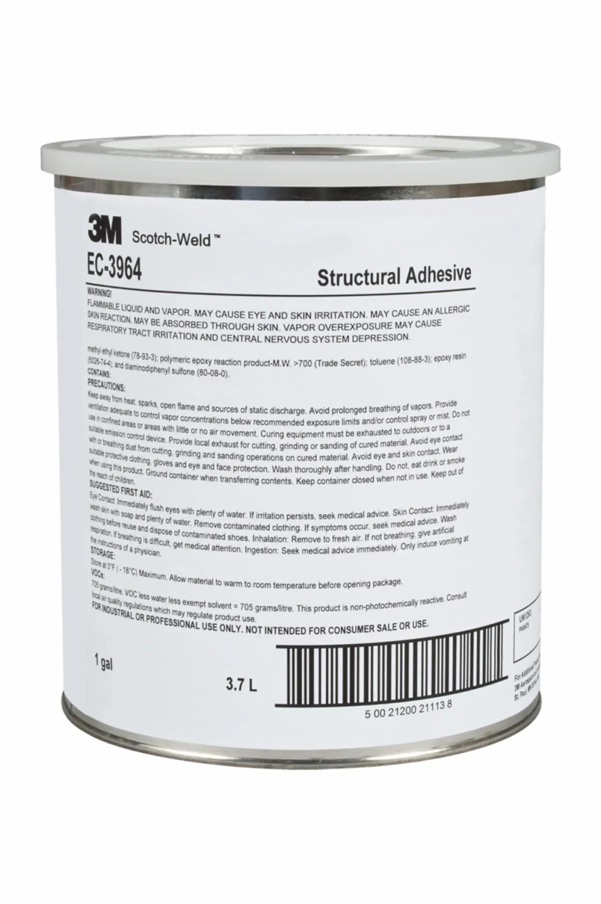 3M™ Scotch‑Weld™ Yapısal Yapıştırıcı Astarı EC‑3964, 3.7 Kg