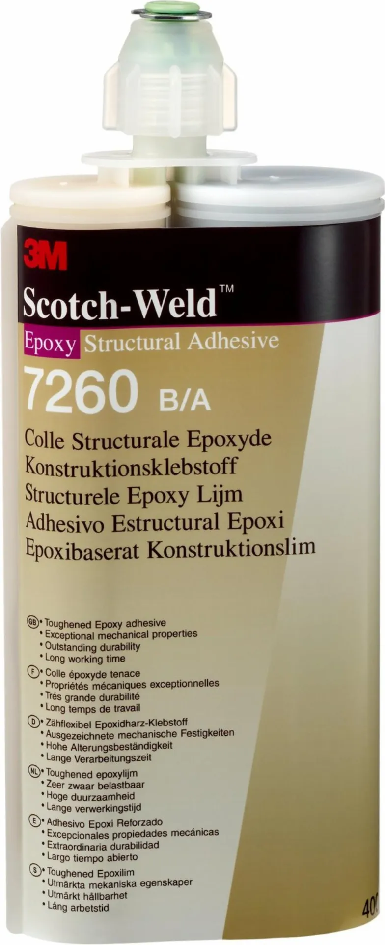 3M™ Scotch-Weld™ Epoksi Yapıştırıcı 7260FC NS, Siyah, Part B/A, 400 ml