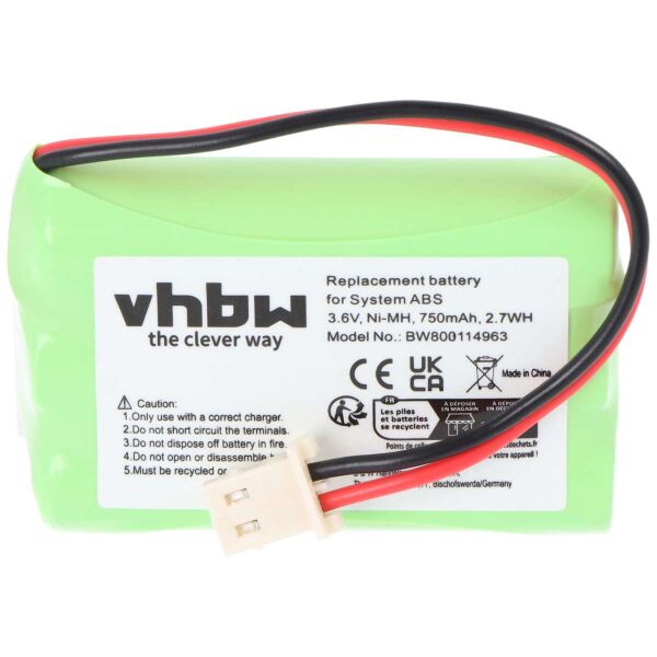 AccuCell Akku Ersatz für Slendertone 3AAA750 für Medizintechnik (750mAh, 3.6V, NiMH)