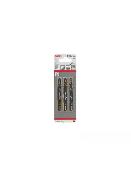 Bosch - Inox (Paslanmaz Çelik) İçin Özel T 118 Ehm Dekupaj Testeresi Bıçağı - 3'Lü Paket