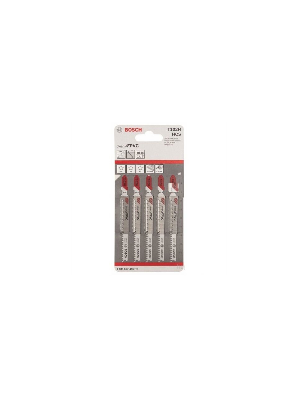 Bosch - Temiz Kesim Serisi Pvc İçin T 102 H Dekupaj Testeresi Bıçağı - 5'Li Paket