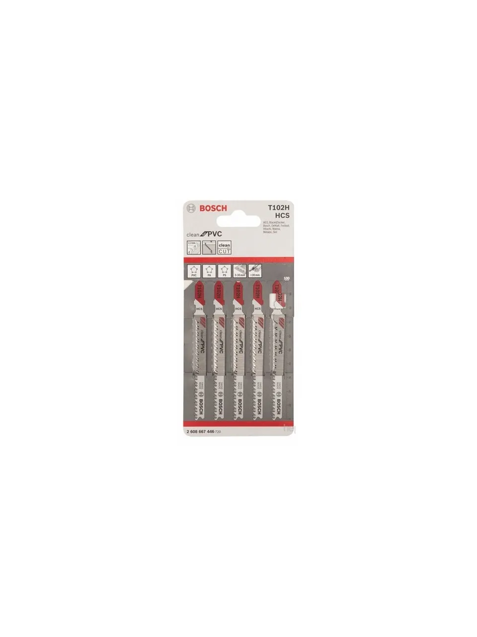 Bosch - Temiz Kesim Serisi Pvc İçin T 102 H Dekupaj Testeresi Bıçağı - 5'Li Paket