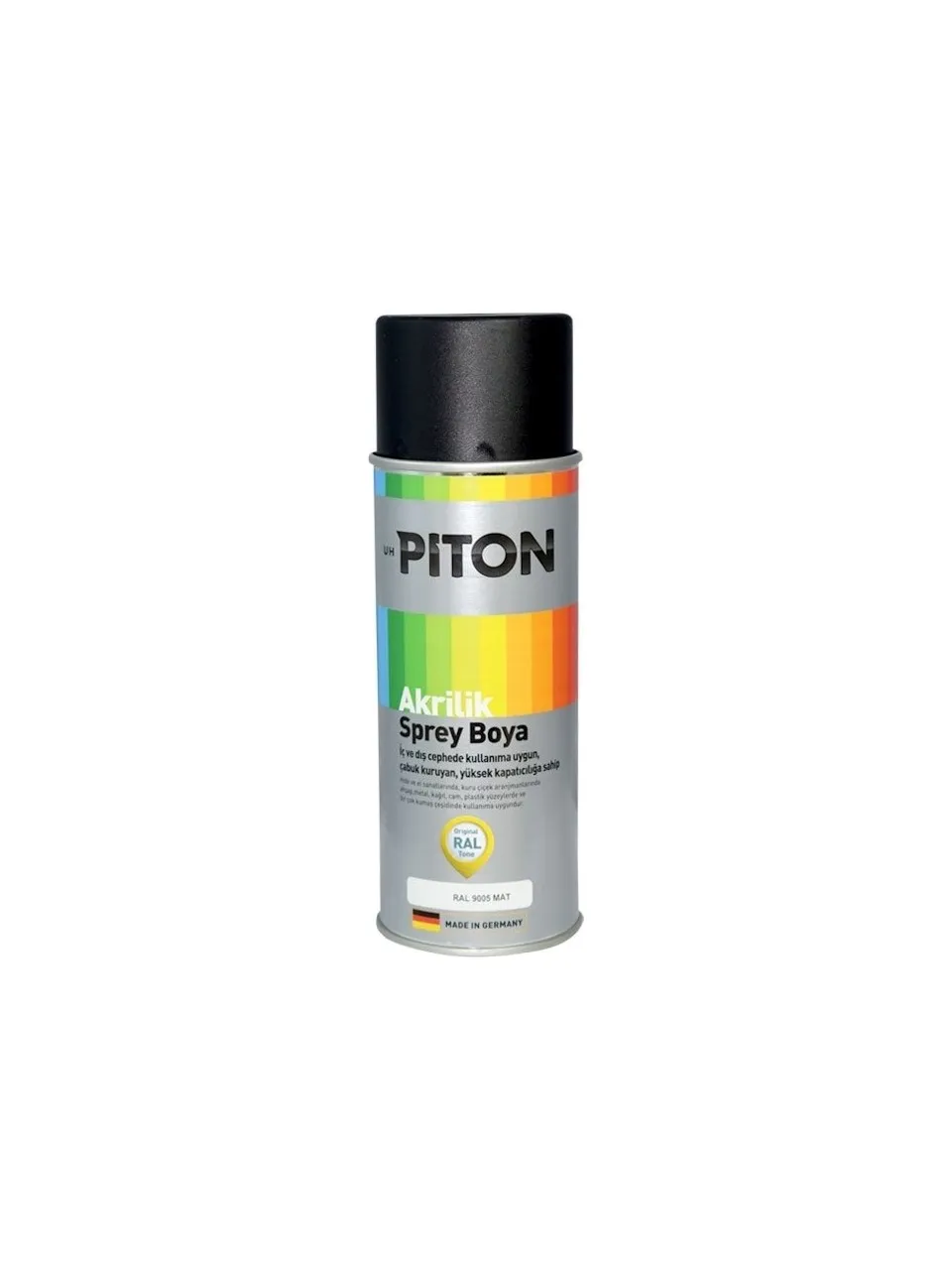 Piton Akrilik Boya Ral 9005 Mat Siyah 400 ml Sprey Boya