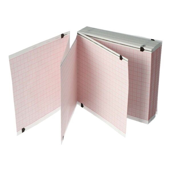 EKG Papier Zoll Faltlage, 10 Blöcke á 200 Blatt