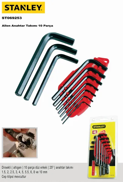 Stanley St069253 Allen Anahtar Takımı 10 Parça