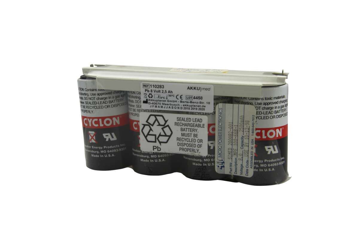 Blei Akku passend für Baxter PulsoxiMeter ASAT 8,0 Volt 2,5 Ah CE Konform